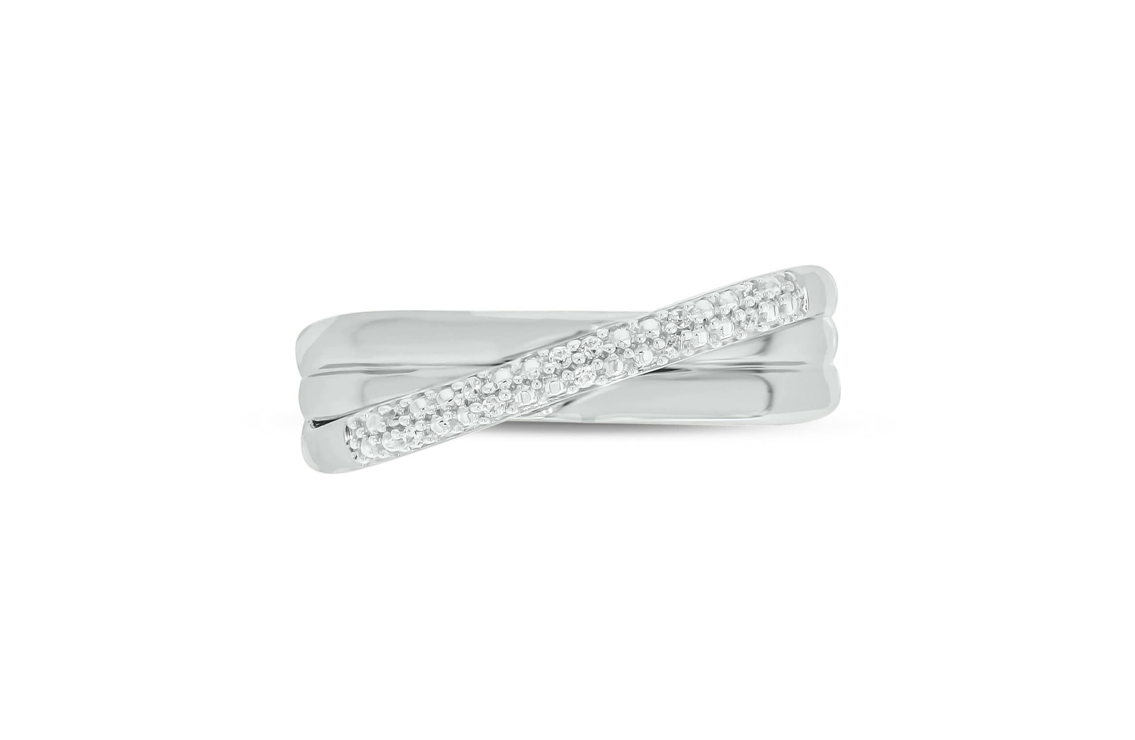 Diamond Accent Over Under Band Ring in 14K Yellow Gold