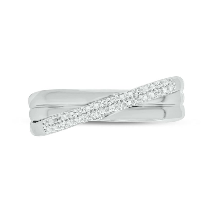 Diamond Accent Over Under Band Ring in 14K Yellow Gold