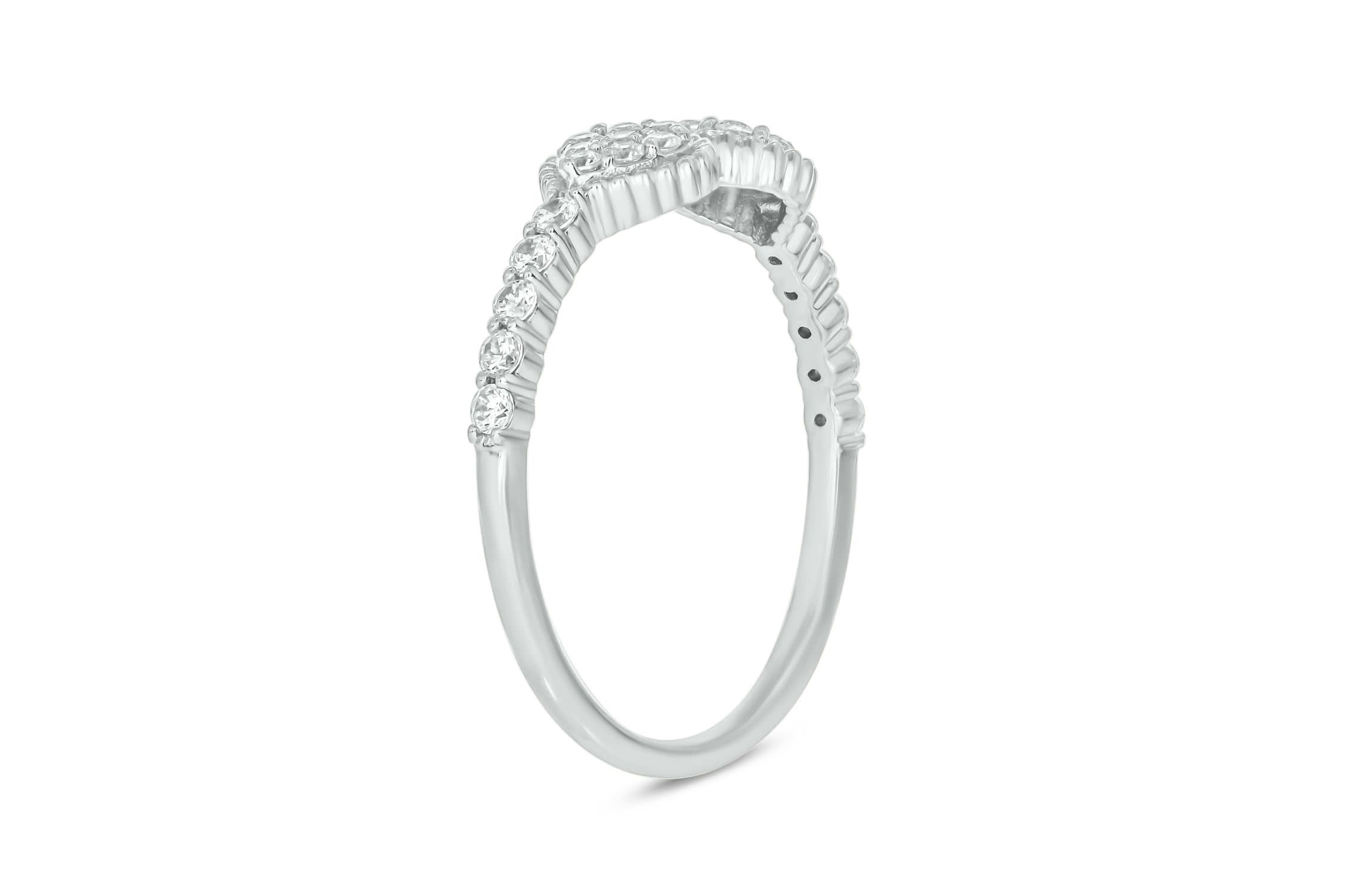 1/3 carat, Diamond Beads,Open Ring ,Pear Composite Ring in 14K Yellow Gold