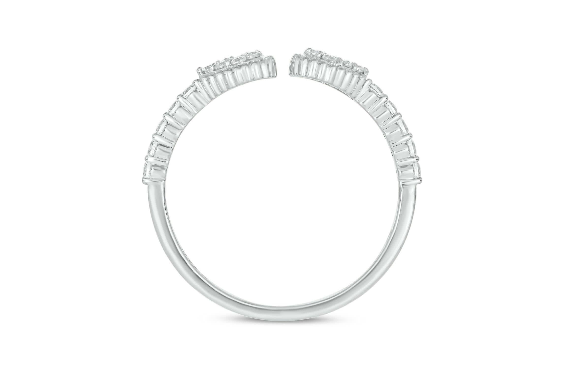 1/3 carat, Diamond Beads,Open Ring ,Pear Composite Ring in 14K Yellow Gold
