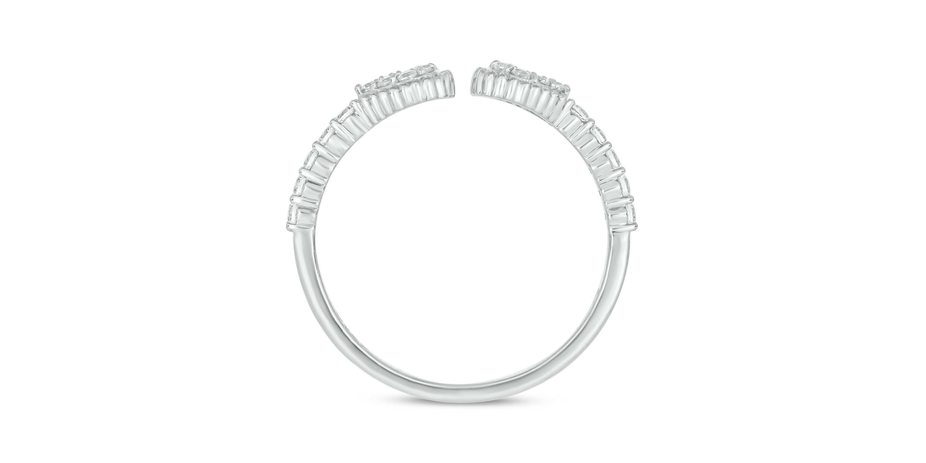 1/3 carat, Diamond Beads,Open Ring ,Pear Composite Ring in 14K Yellow Gold