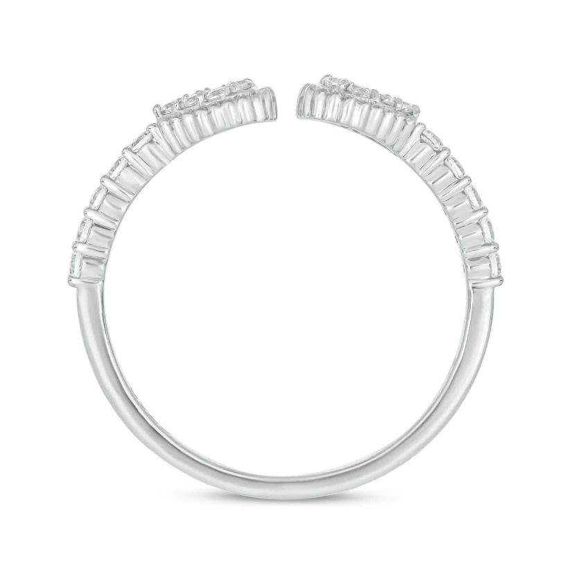 1/3 carat, Diamond Beads,Open Ring ,Pear Composite Ring in 14K Yellow Gold