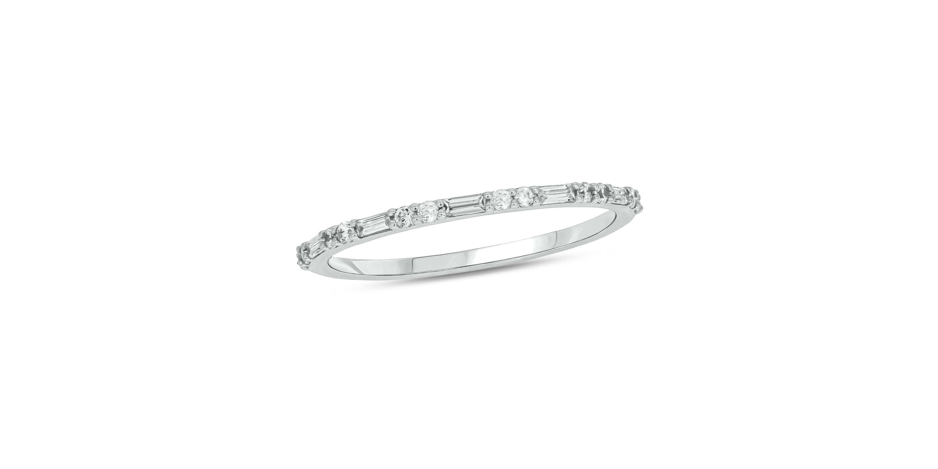 1/5 carat,Diamond Round & Baguette,Stack Band in 14K Yellow Gold