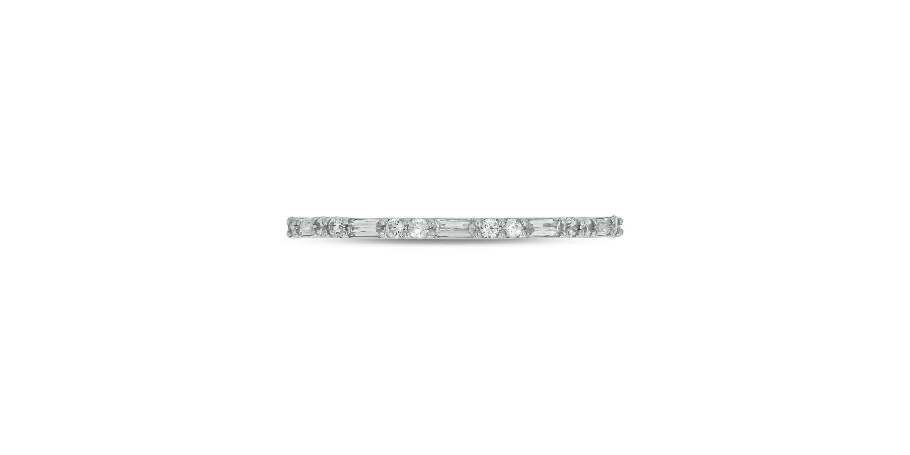 1/5 carat,Diamond Round & Baguette,Stack Band in 14K Yellow Gold