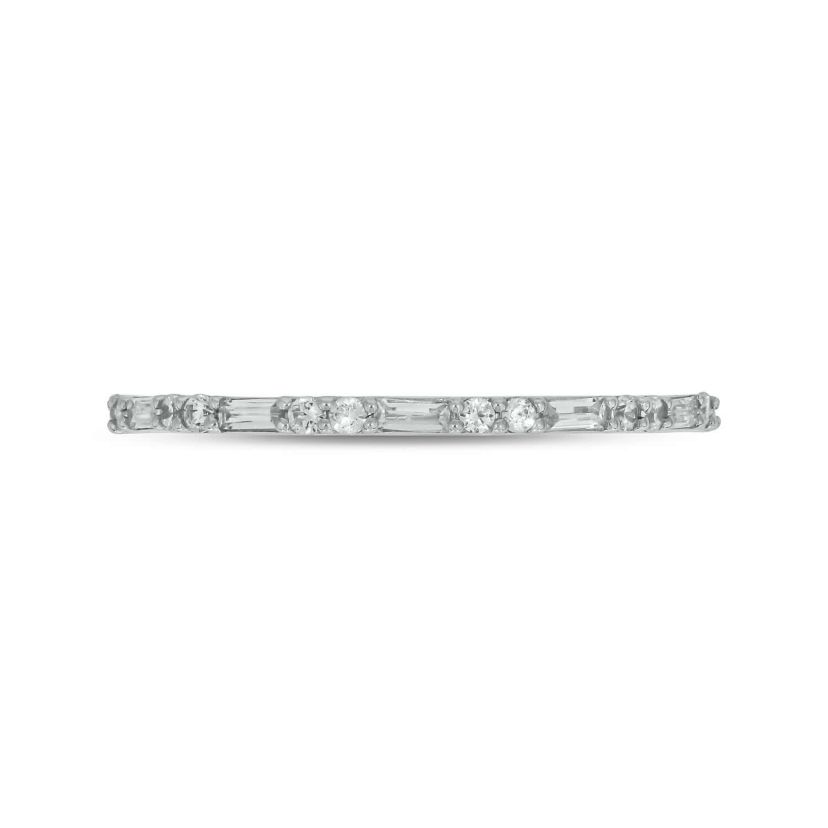 1/5 carat,Diamond Round & Baguette,Stack Band in 14K Yellow Gold