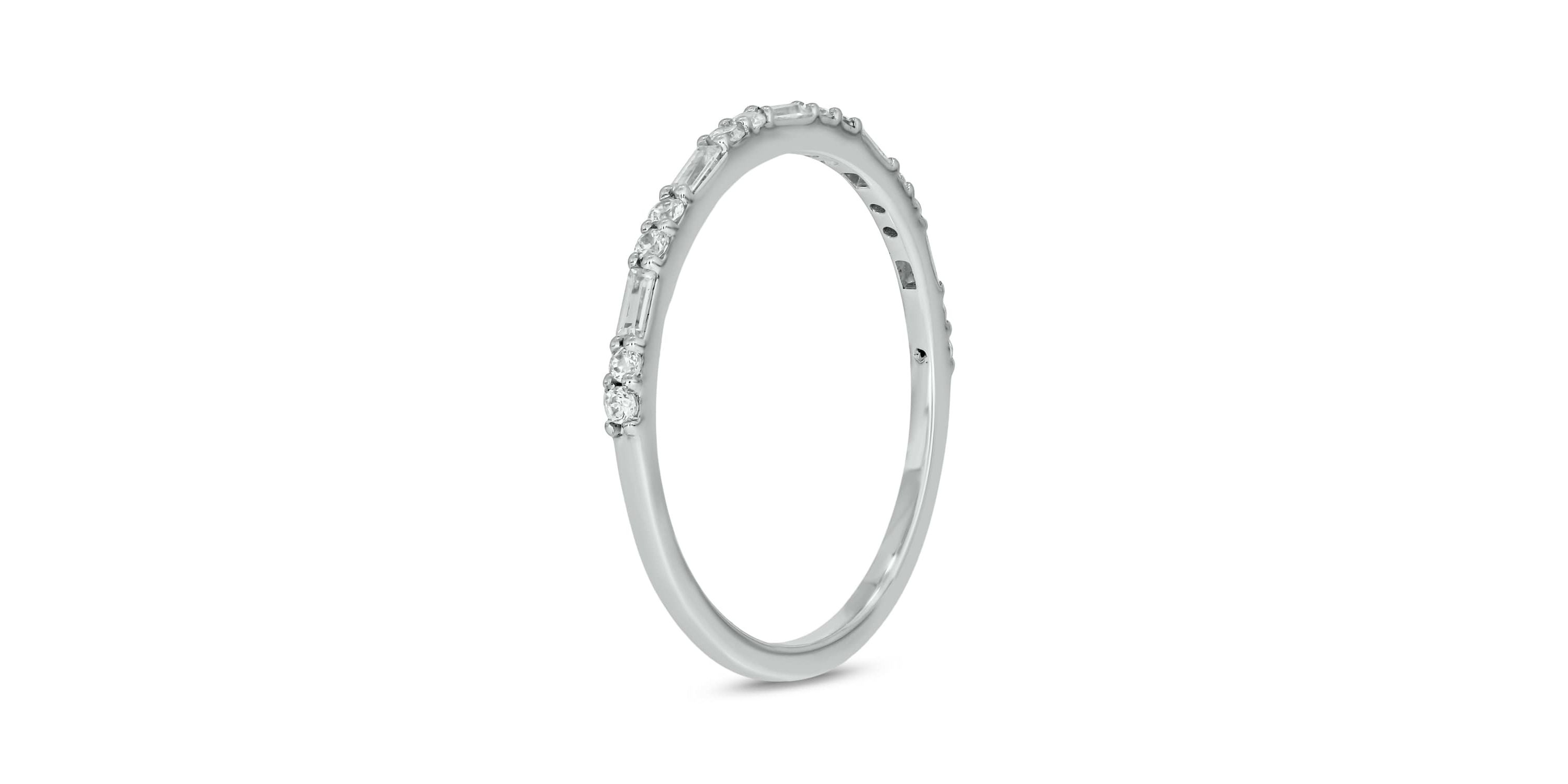 1/5 carat,Diamond Round & Baguette,Stack Band in 14K Yellow Gold