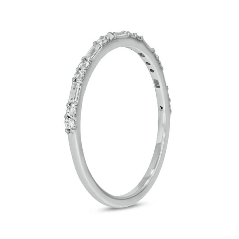 1/5 carat,Diamond Round & Baguette,Stack Band in 14K Yellow Gold