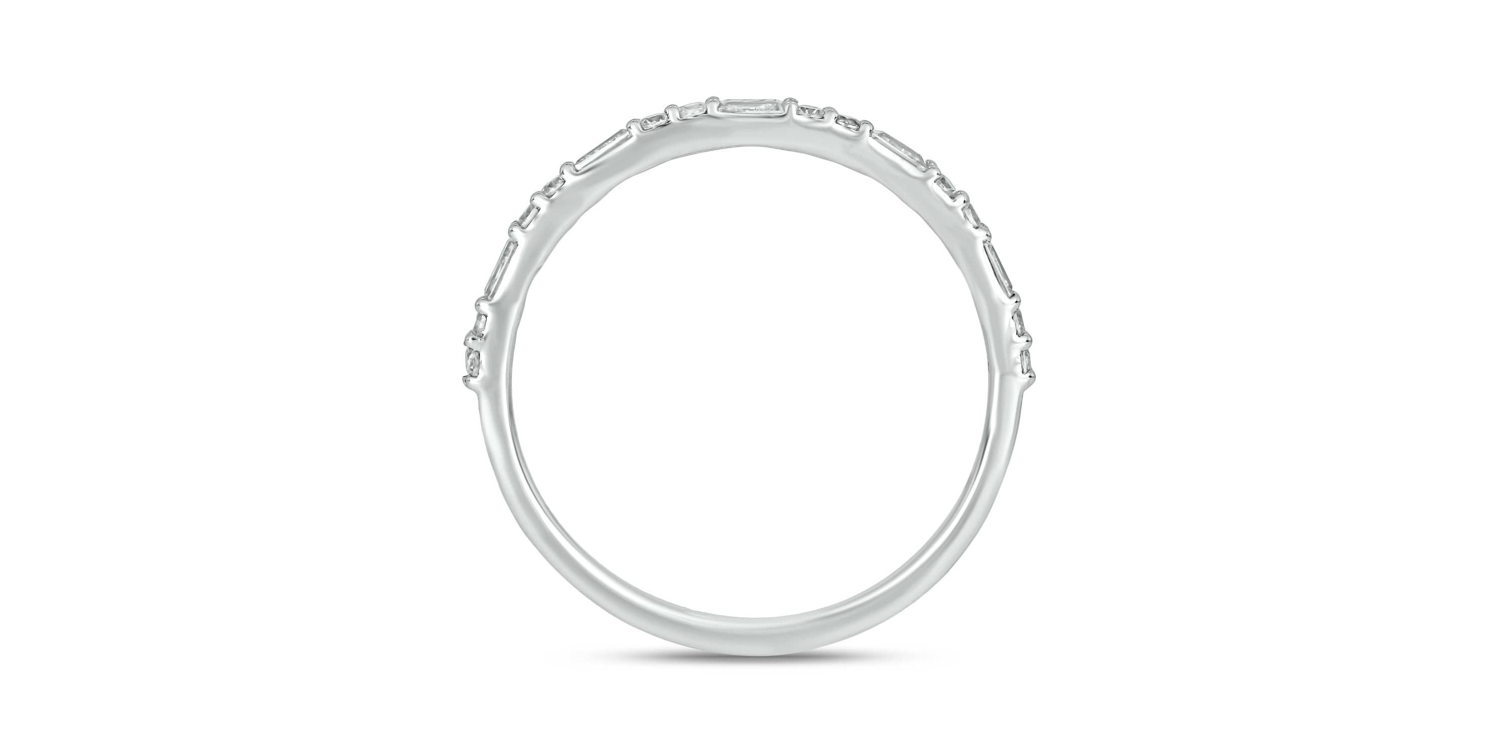 1/5 carat,Diamond Round & Baguette,Stack Band in 14K Yellow Gold