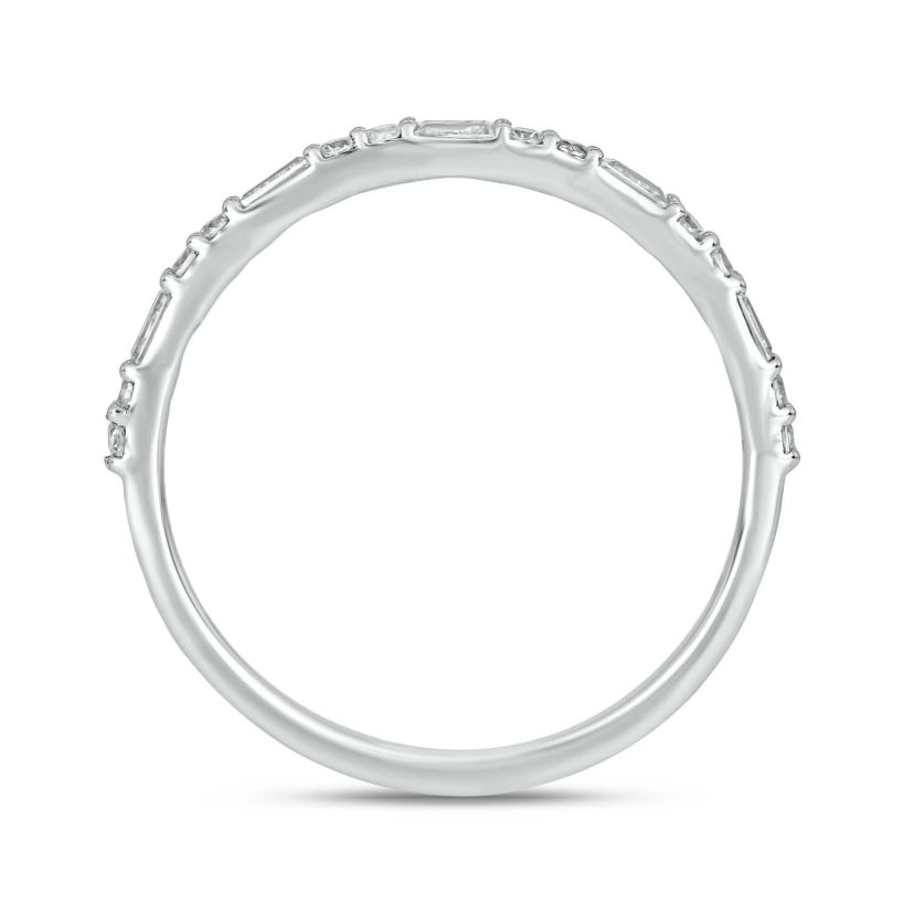 1/5 carat,Diamond Round & Baguette,Stack Band in 14K Yellow Gold