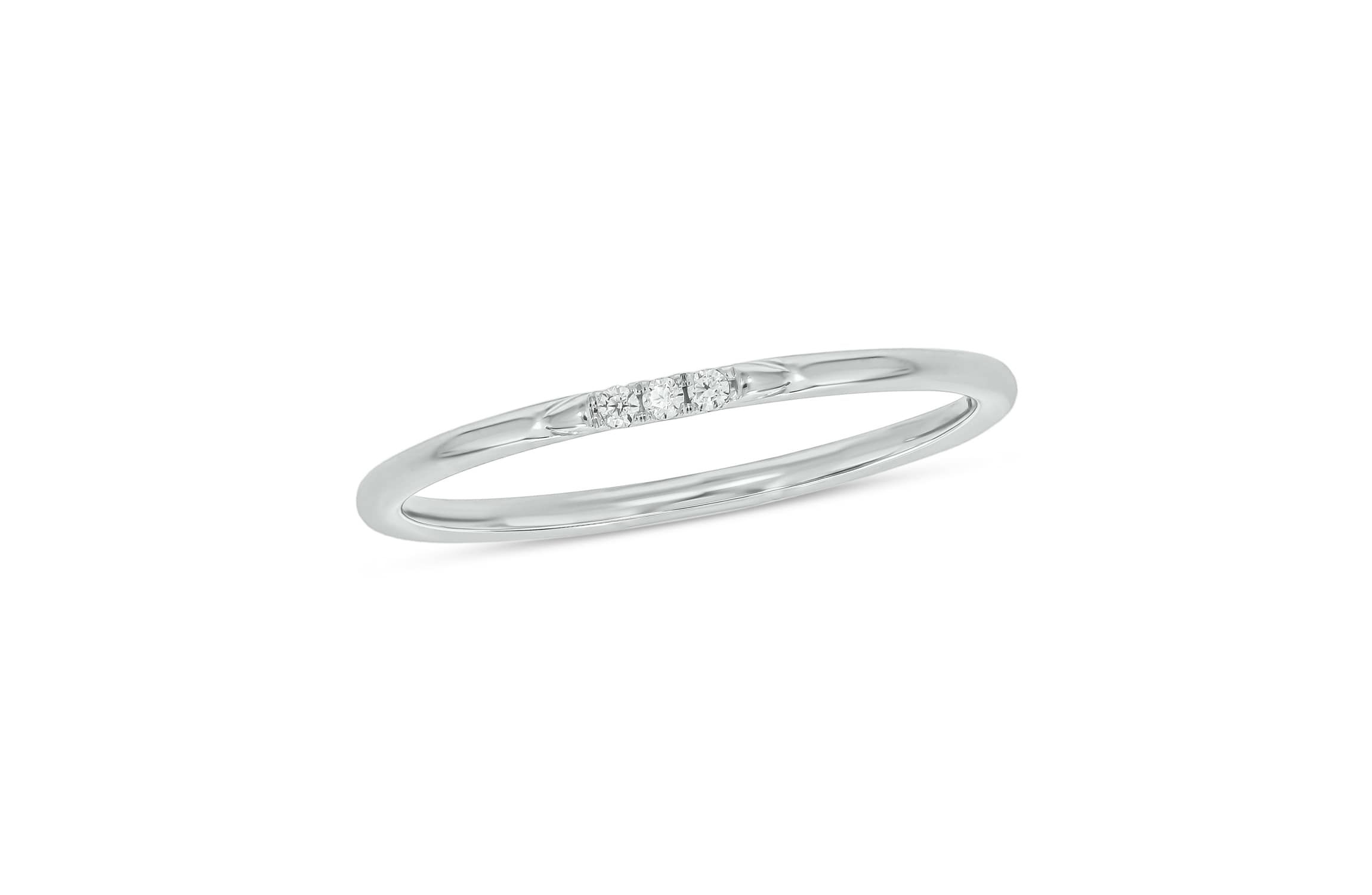 Diamond Accent 3 Stone,Stack Anniversary Band in 14K Yellow Gold