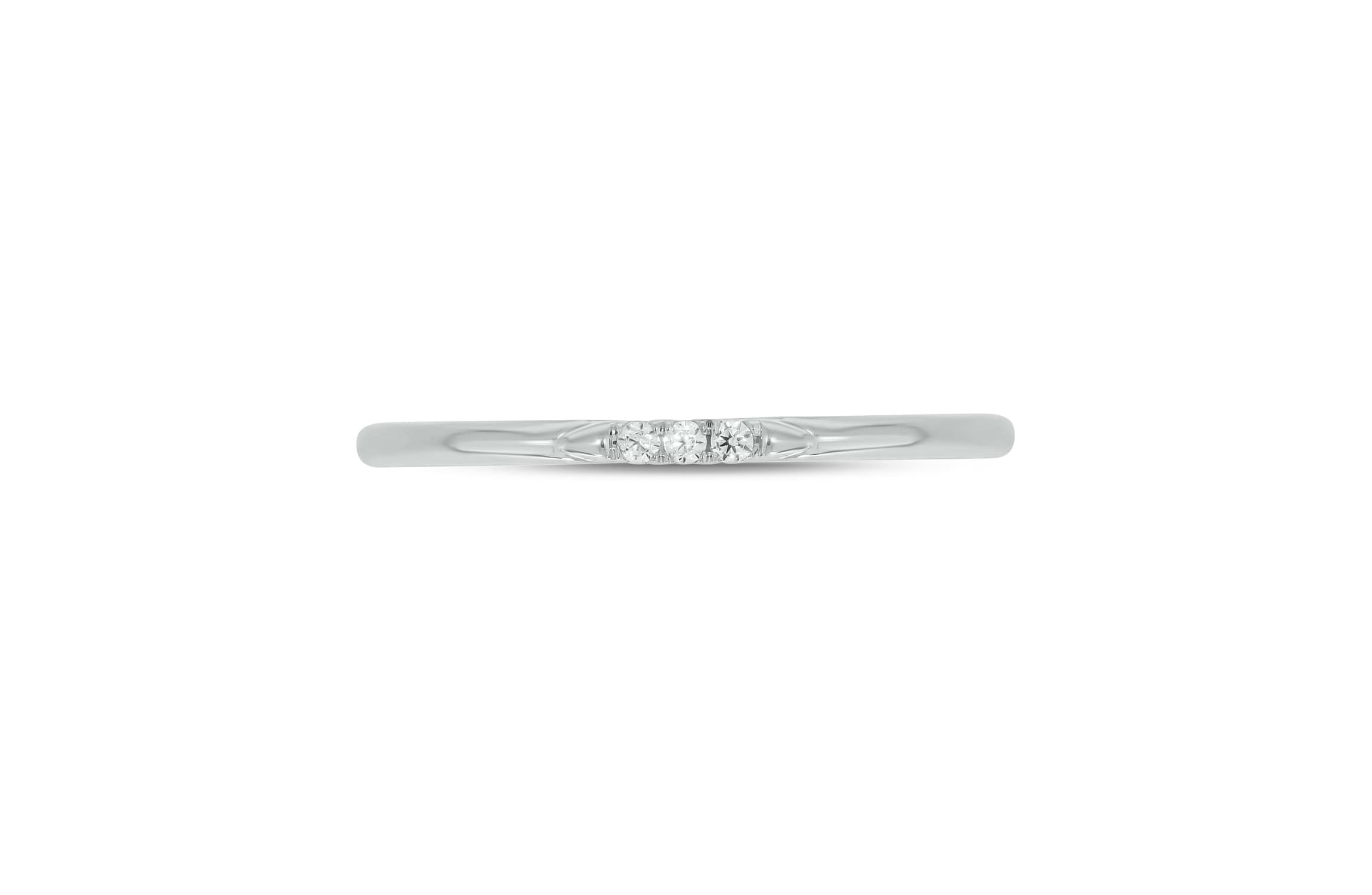 Diamond Accent 3 Stone,Stack Anniversary Band in 14K Yellow Gold