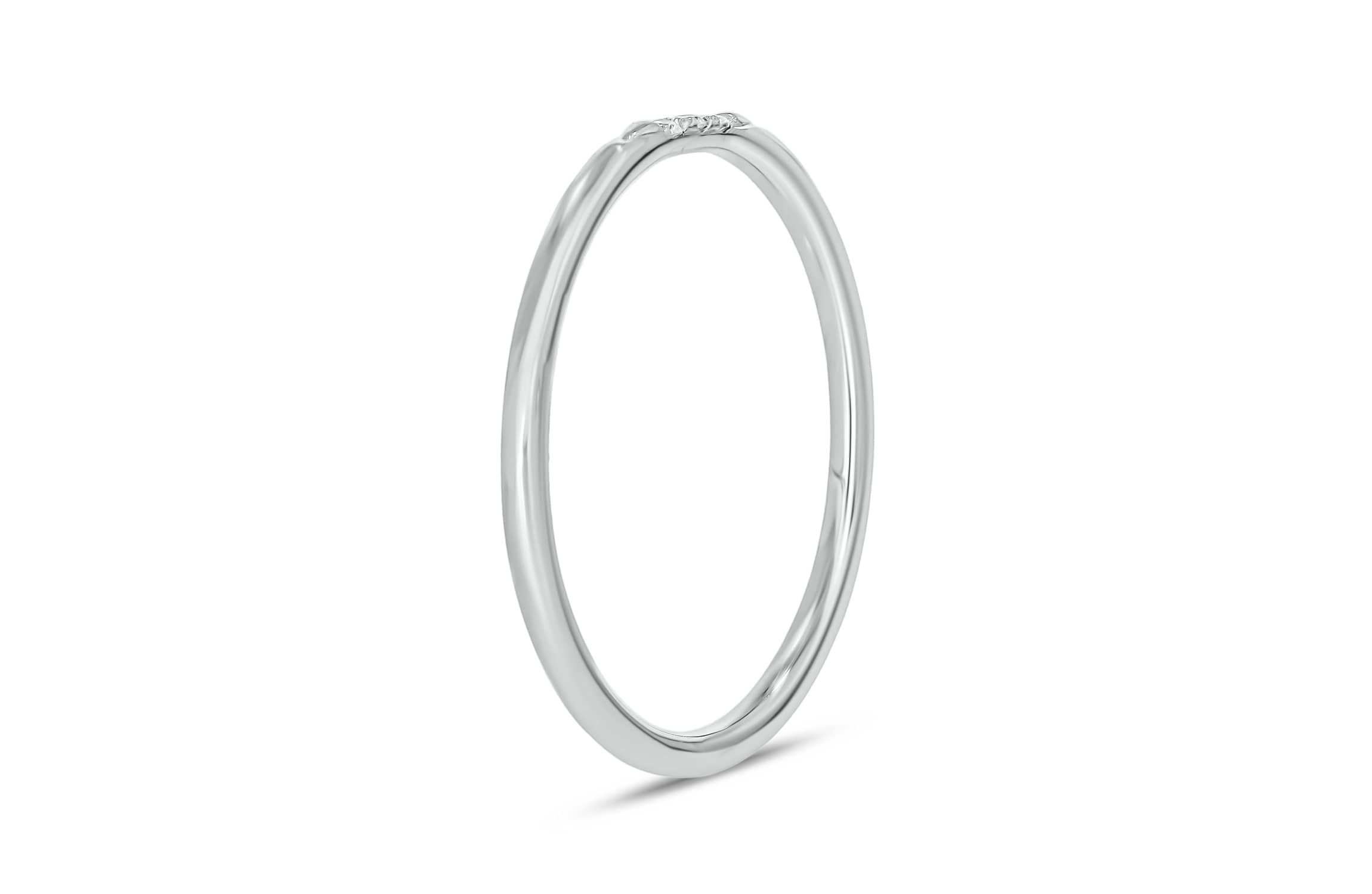 Diamond Accent 3 Stone,Stack Anniversary Band in 14K Yellow Gold