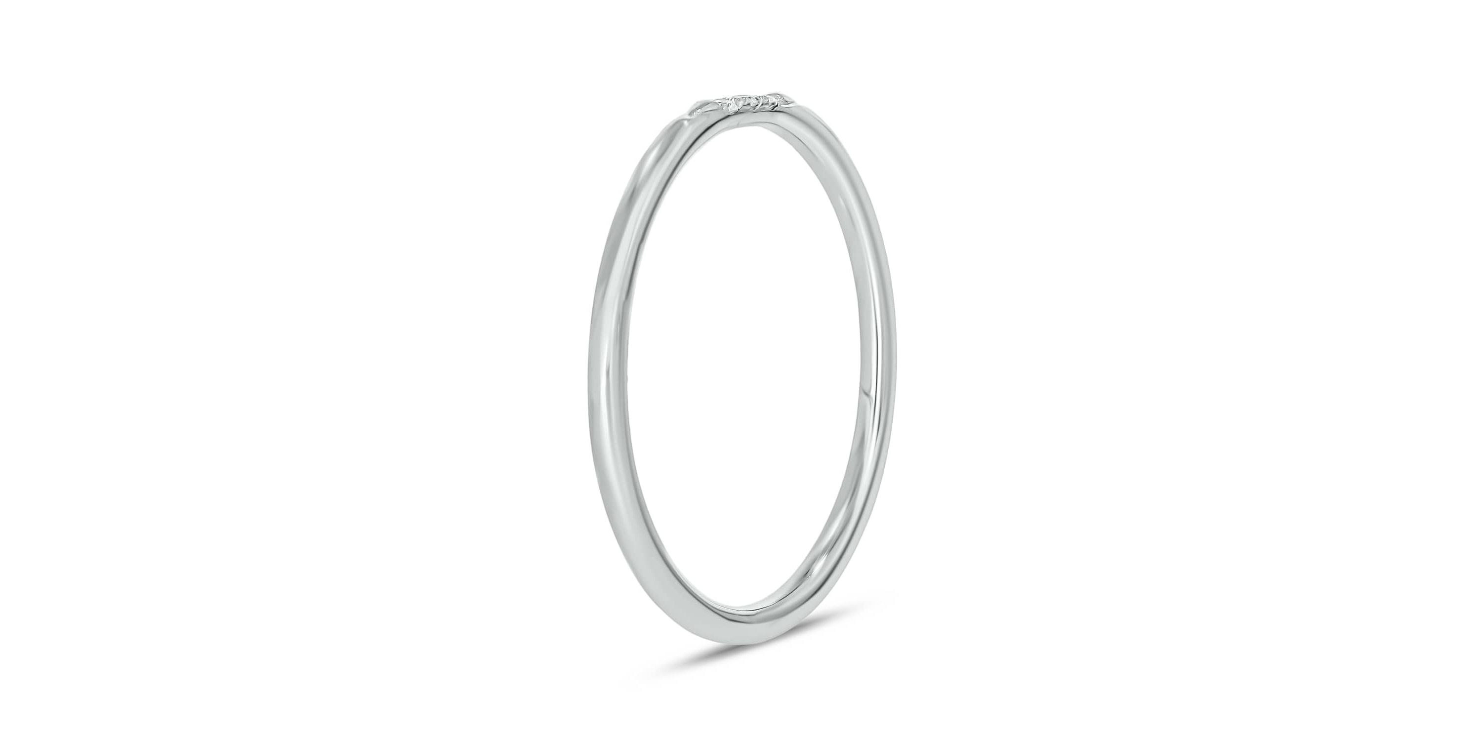 Diamond Accent 3 Stone,Stack Anniversary Band in 14K White Gold