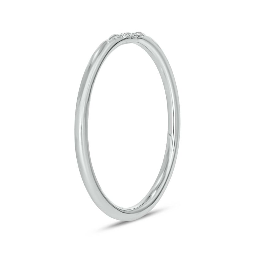 Diamond Accent 3 Stone,Stack Anniversary Band in 14K White Gold