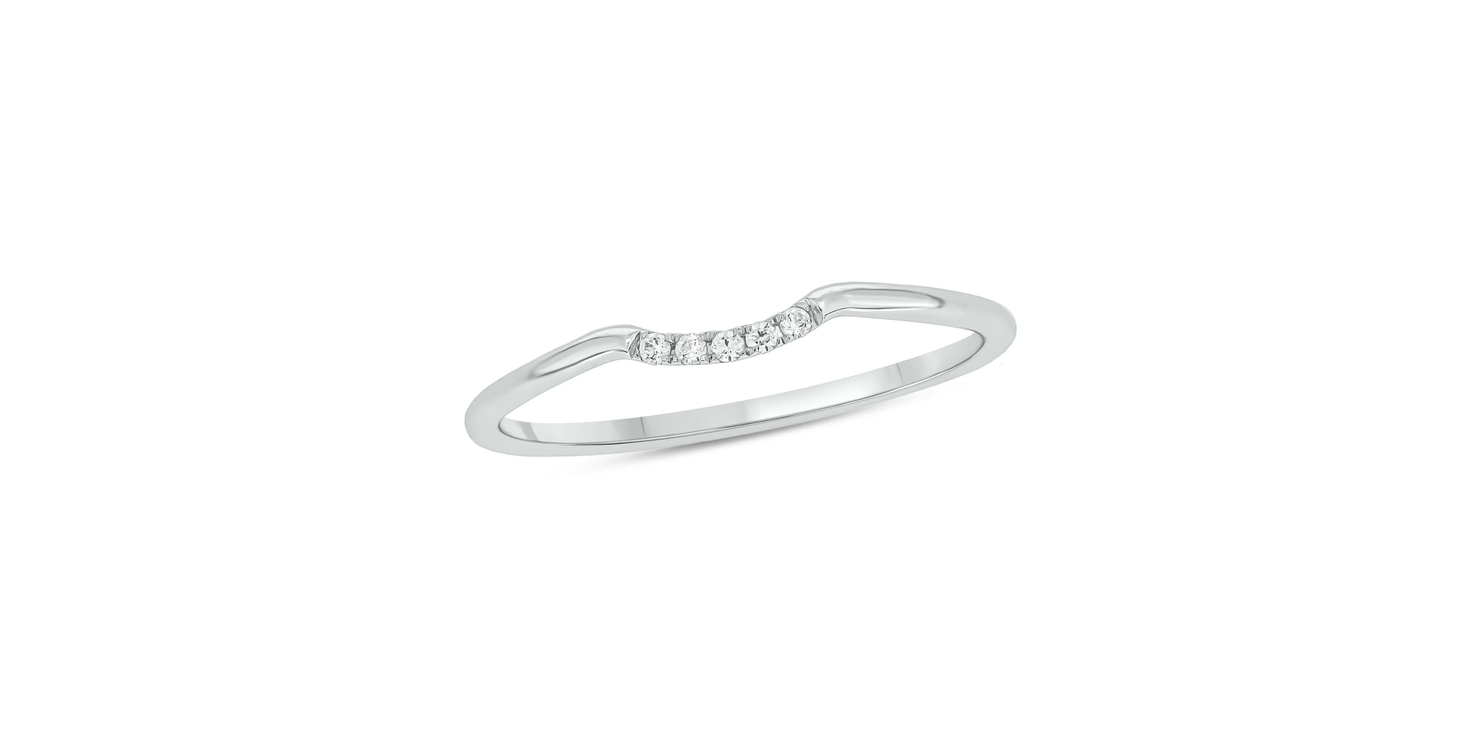 Diamond Accent Contour Anniversary Ring in 14K Yellow Gold