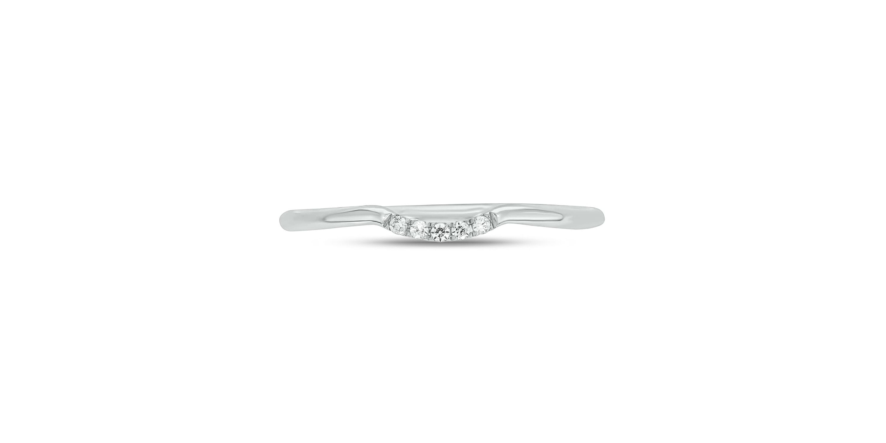 Diamond Accent Contour Anniversary Ring in 14K Yellow Gold
