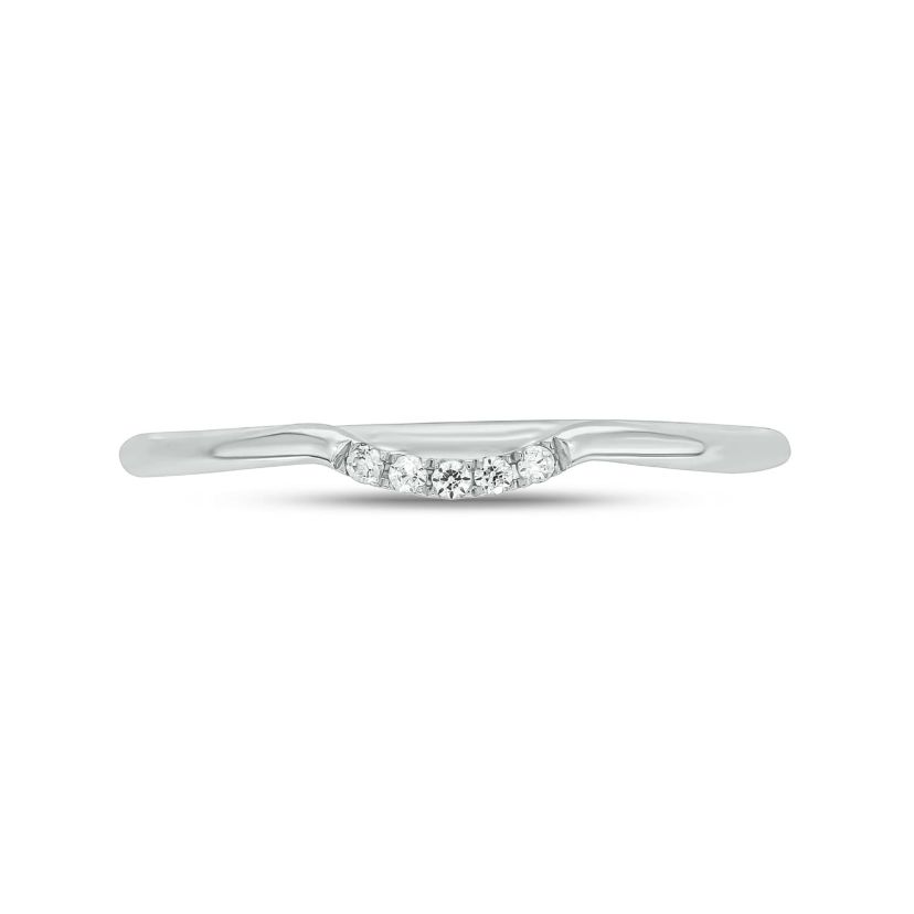 Diamond Accent Contour Anniversary Ring in 14K Yellow Gold
