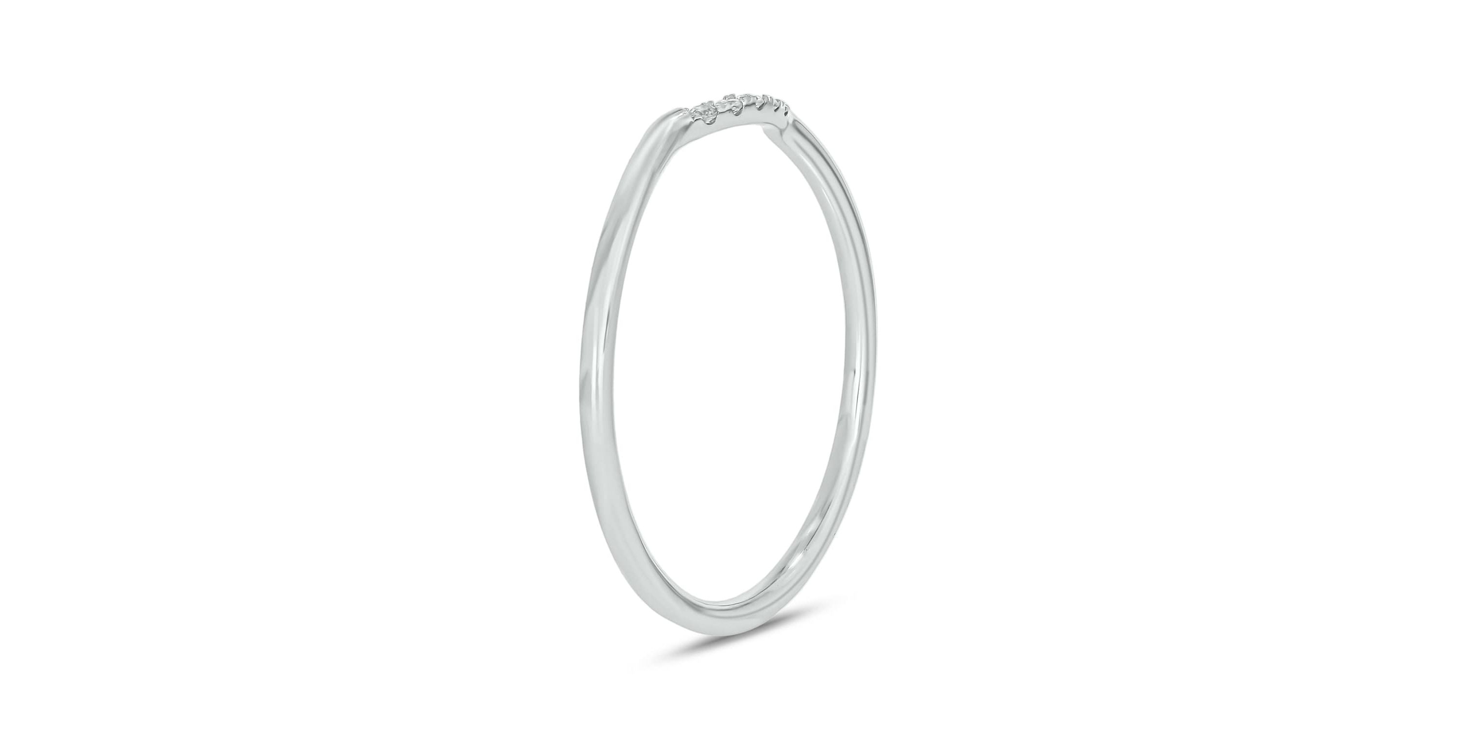 Diamond Accent Contour Anniversary Ring in 14K Yellow Gold