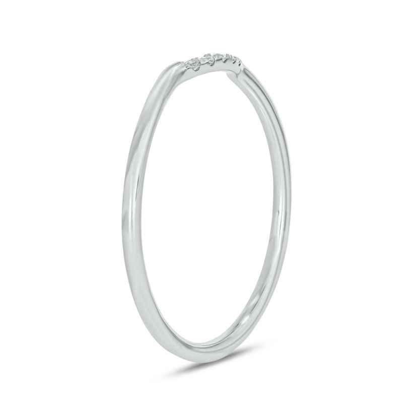 Diamond Accent Contour Anniversary Ring in 14K Yellow Gold