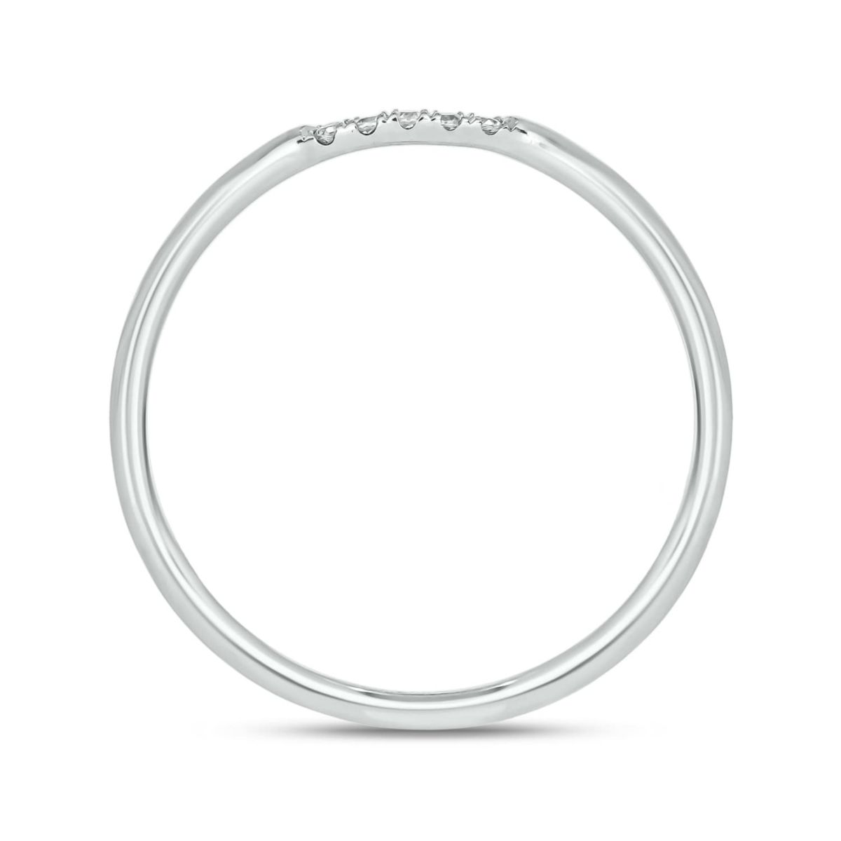 Diamond Accent Contour Anniversary Ring in 14K White Gold