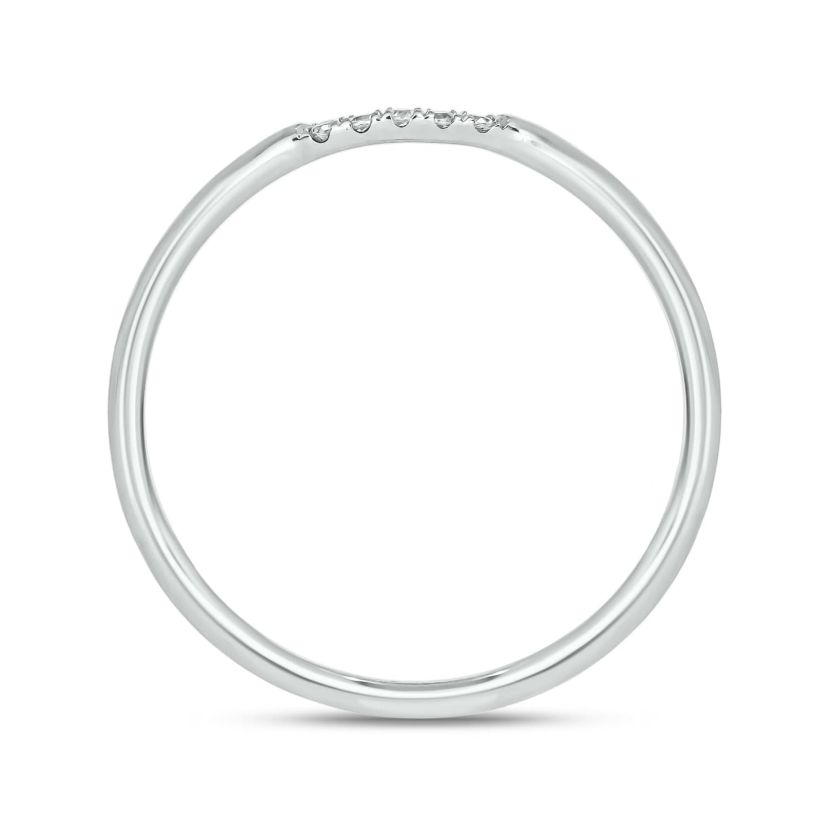 Diamond Accent Contour Anniversary Ring in 14K Yellow Gold