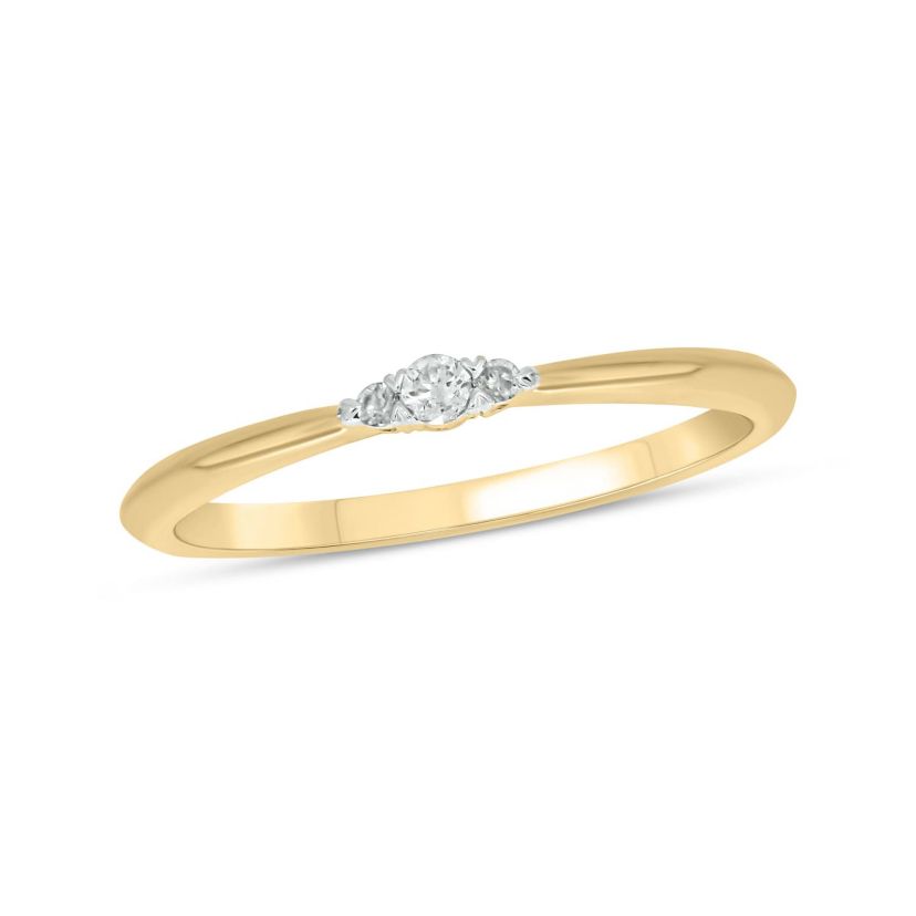 Diamond Accent 3 Stone Anniversary Band in 14K White Gold