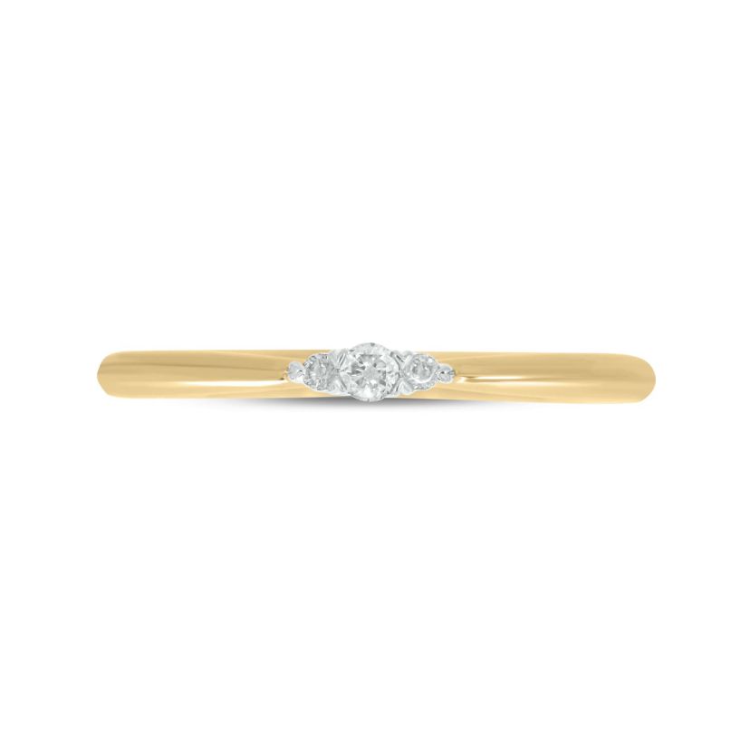 Diamond Accent 3 Stone Anniversary Band in 14K White Gold