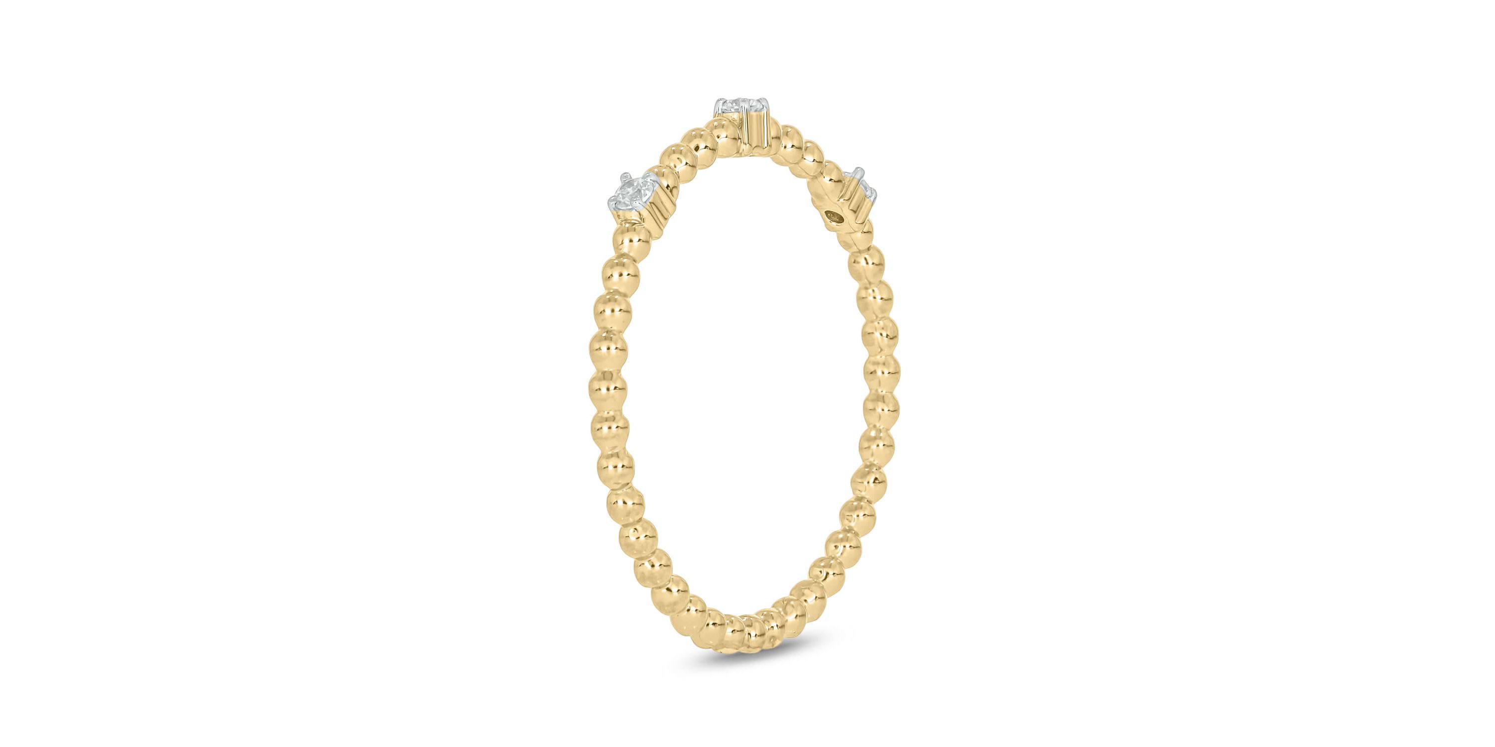 Diamond Accent Beads,Stack Anniversary Band in 14K Yellow Gold