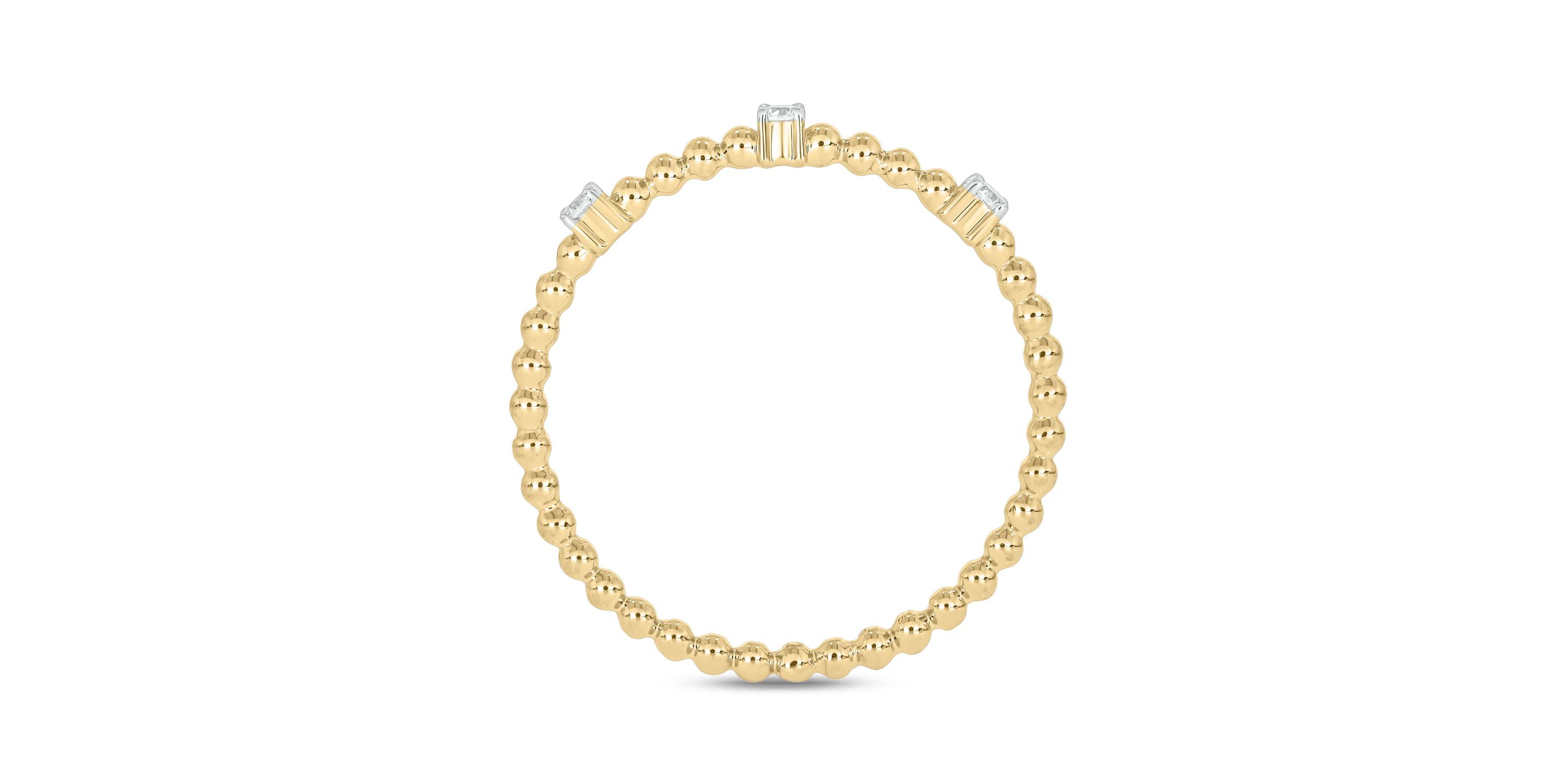 Diamond Accent Beads,Stack Anniversary Band in 14K Yellow Gold