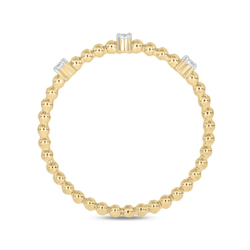 Diamond Accent Beads,Stack Anniversary Band in 14K Yellow Gold