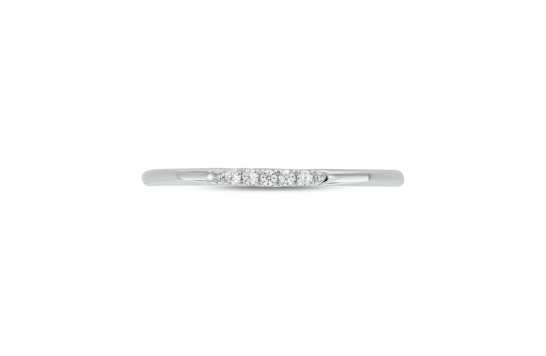 Diamond Accent 5 Stone,Stack Anniversary Band in 14K White Gold