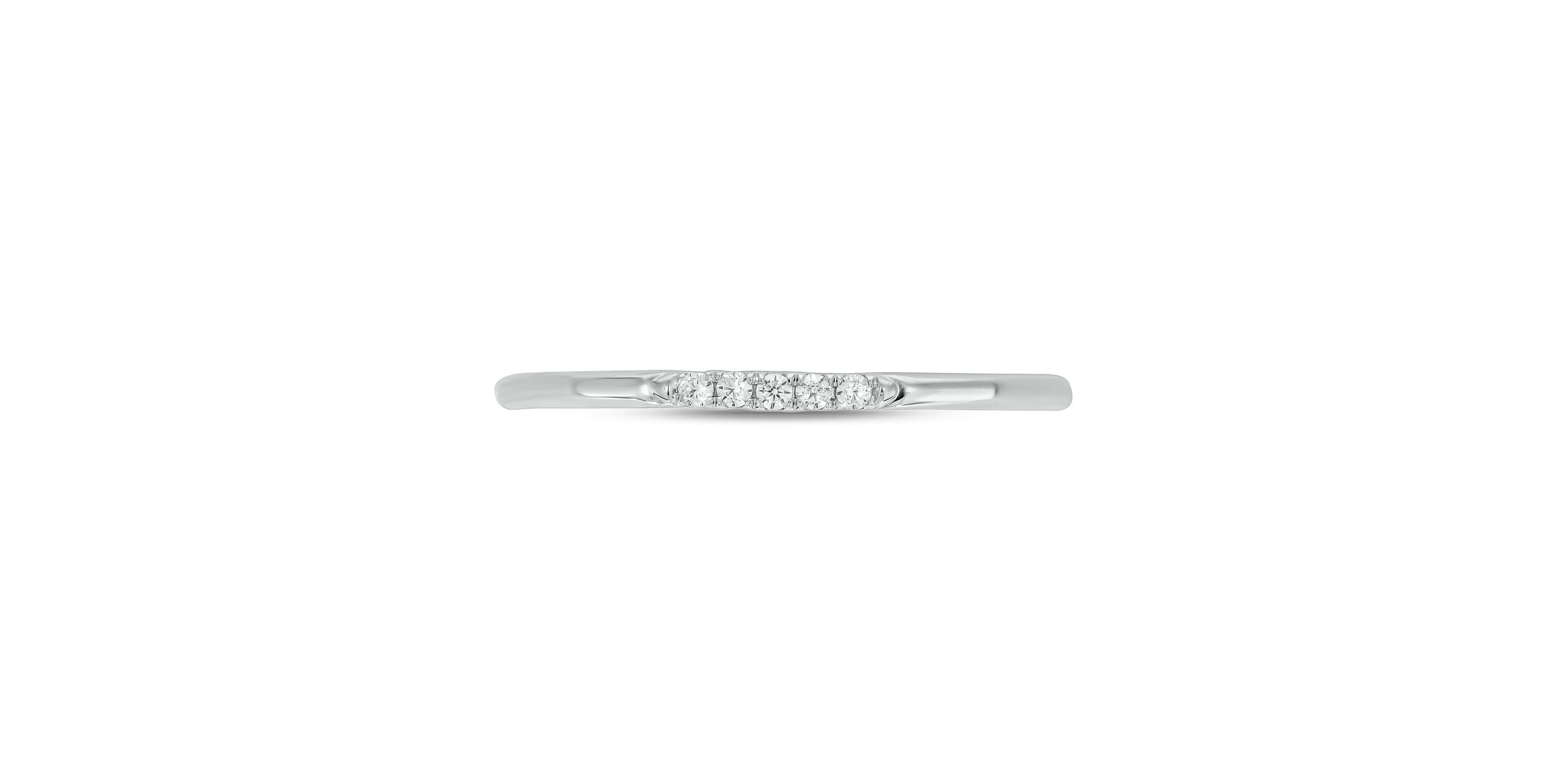 Diamond Accent 5 Stone,Stack Anniversary Band in 14K White Gold