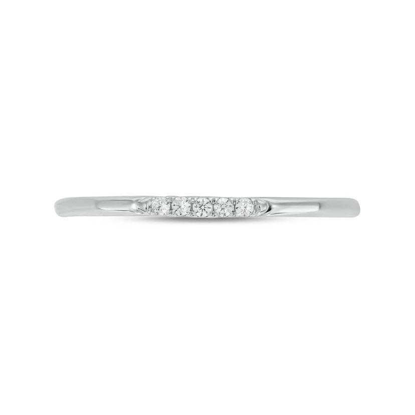 Diamond Accent 5 Stone,Stack Anniversary Band in 14K White Gold