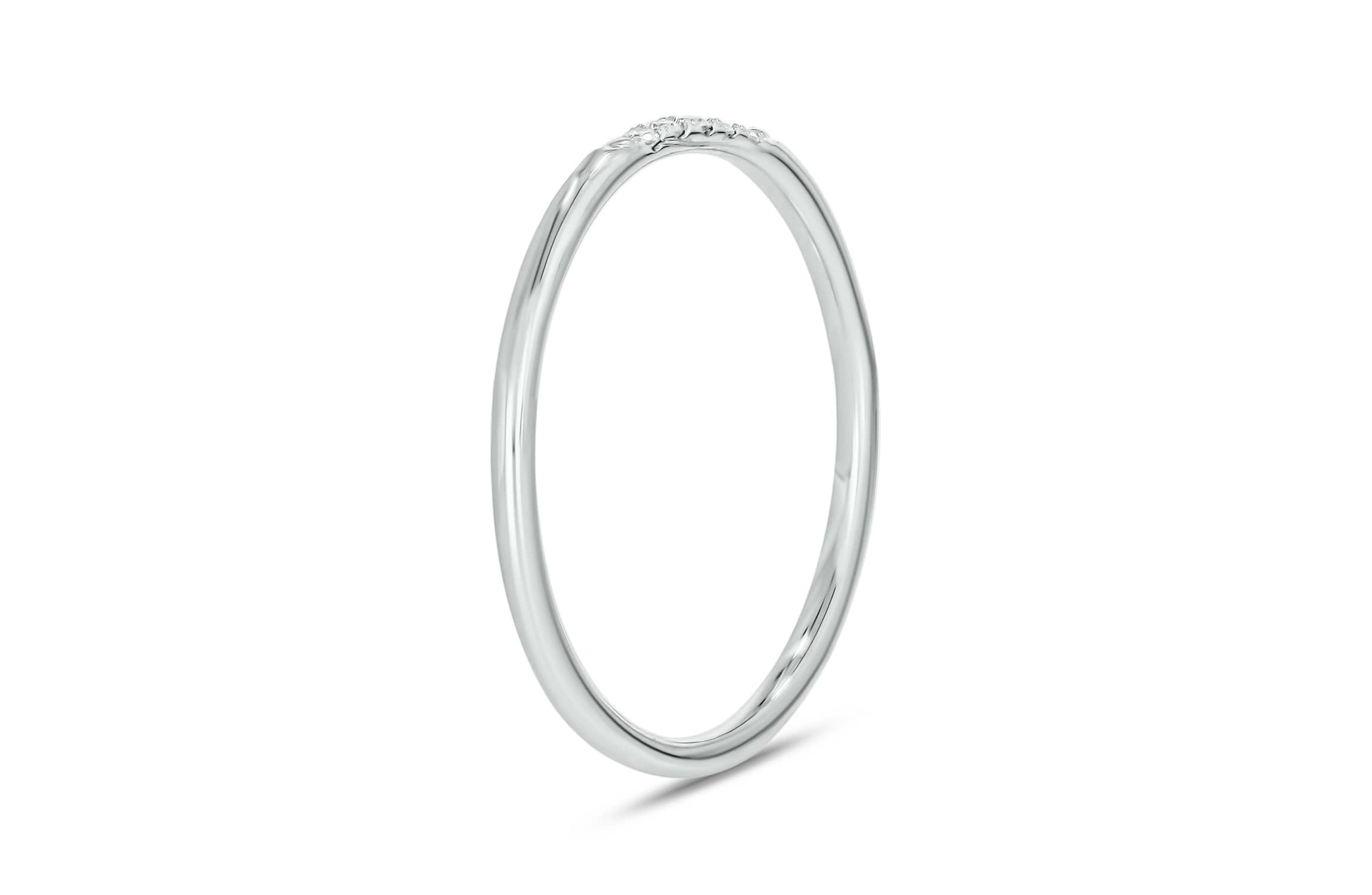 Diamond Accent 5 Stone,Stack Anniversary Band in 14K White Gold