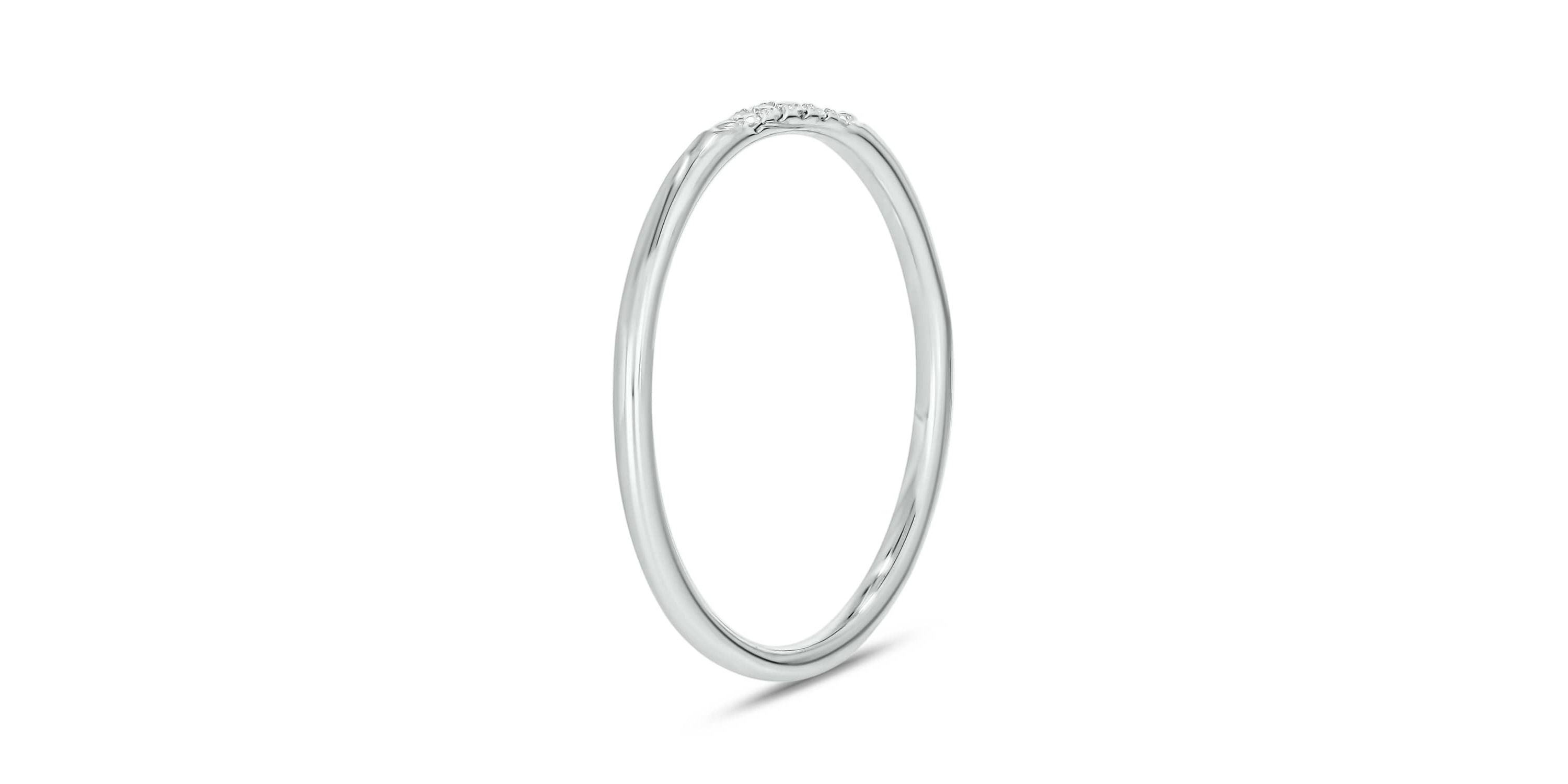 Diamond Accent 5 Stone,Stack Anniversary Band in 14K White Gold