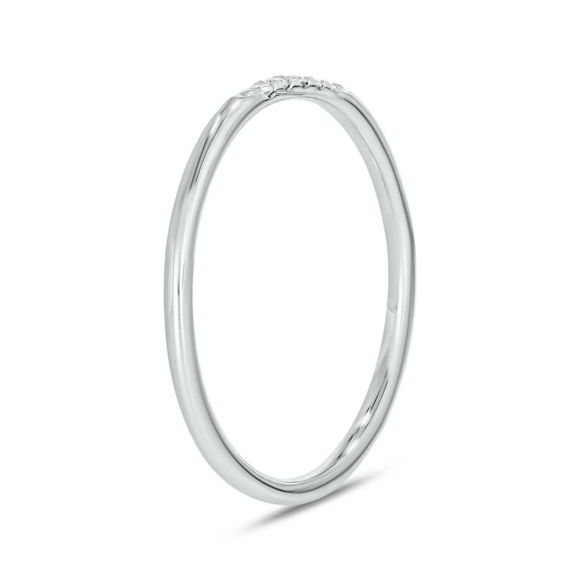 Diamond Accent 5 Stone,Stack Anniversary Band in 14K White Gold