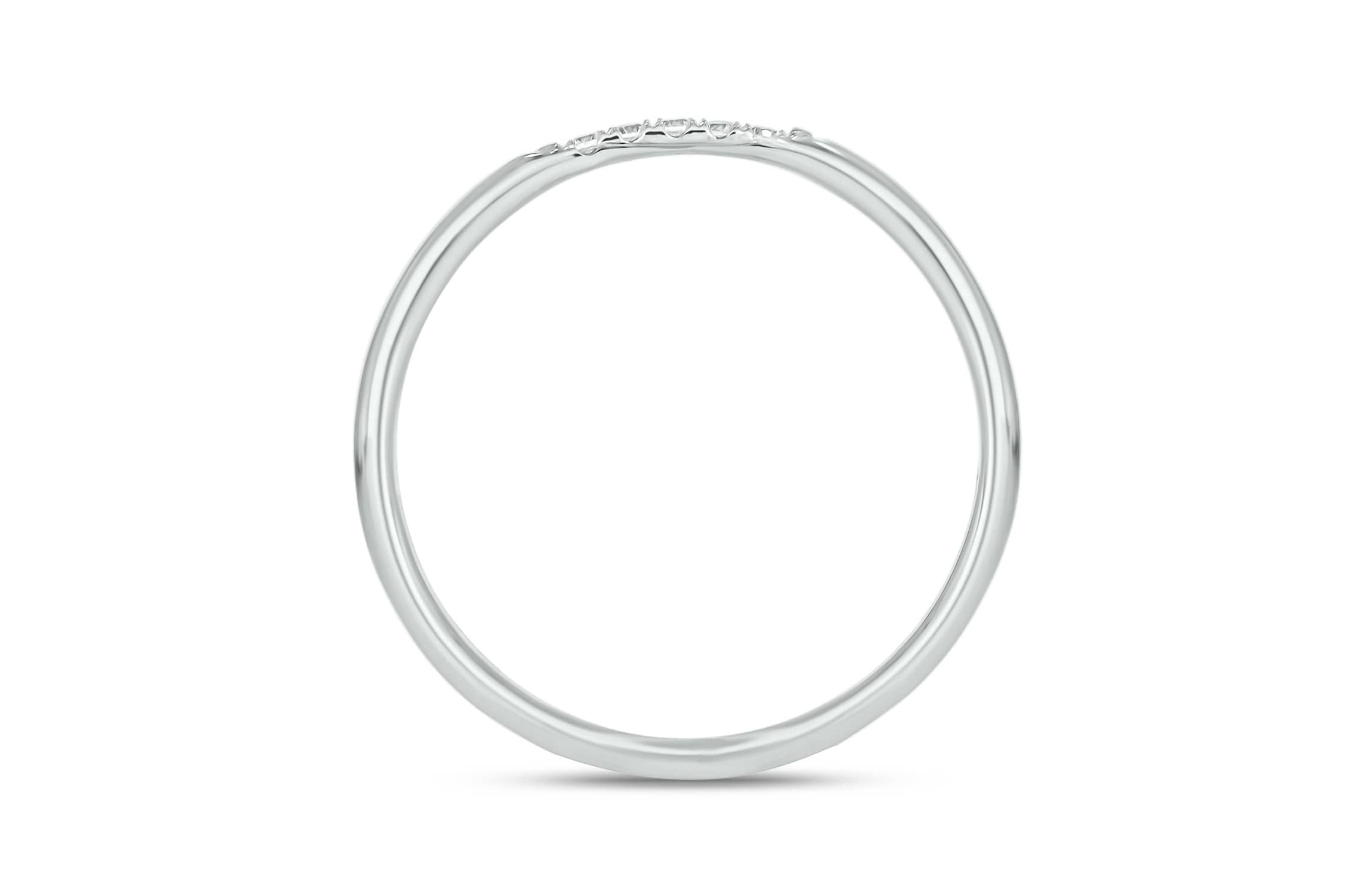 Diamond Accent 5 Stone,Stack Anniversary Band in 14K White Gold