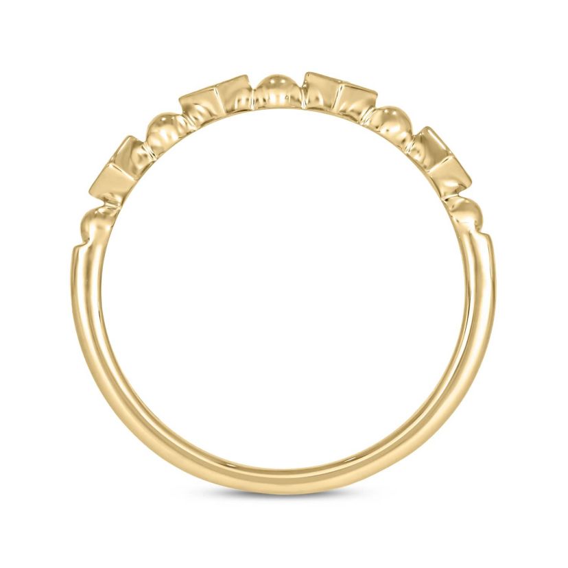 Diamond Accent Beads Stack Band Anniversary Band in 14K White Gold