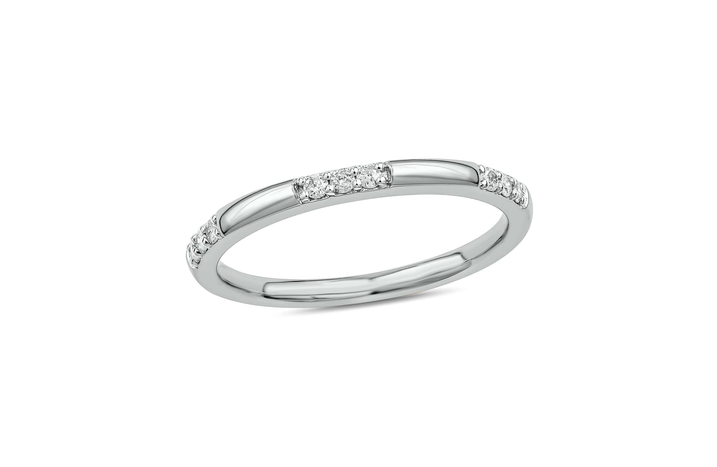 1/10 carat, Diamond Stack Band Ring in 14K Yellow Gold