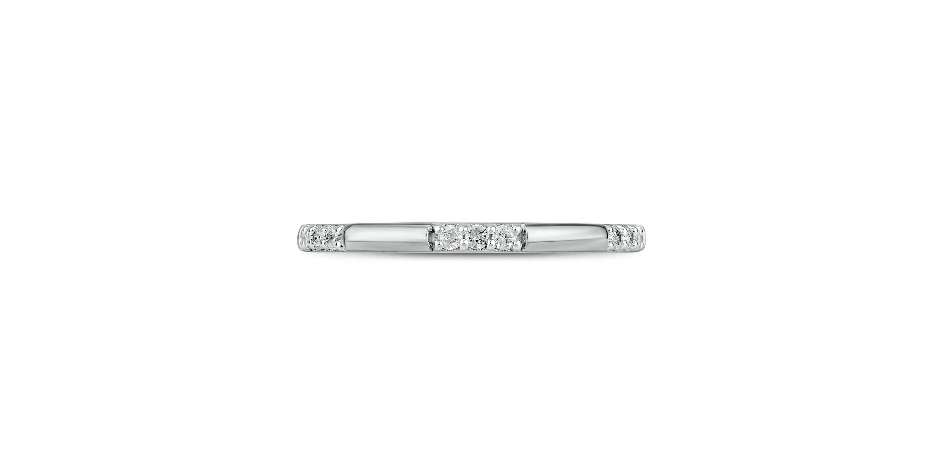 1/10 carat, Diamond Stack Band Ring in 14K White Gold