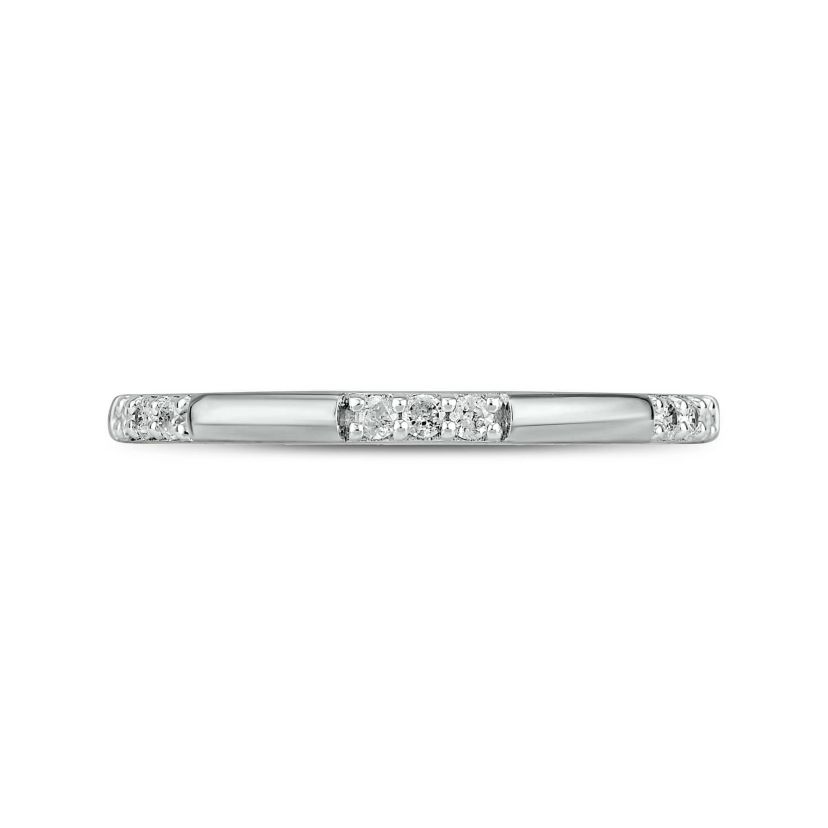 1/10 carat, Diamond Stack Band Ring in 14K White Gold