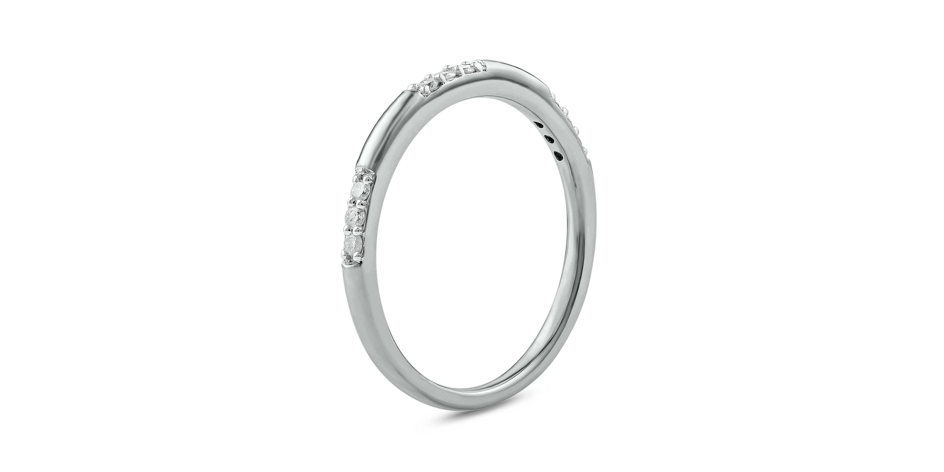 1/10 carat, Diamond Stack Band Ring in 14K White Gold