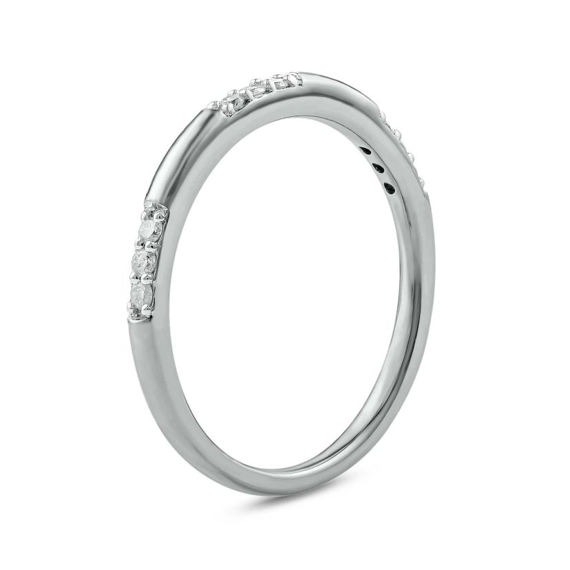 1/10 carat, Diamond Stack Band Ring in 14K White Gold
