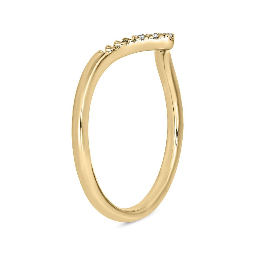 Diamond Accent Contour Anniversary Ring in 14K Yellow Gold