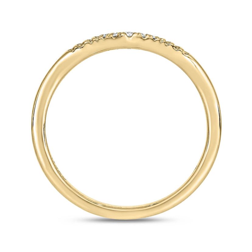 Diamond Accent Contour Anniversary Ring in 14K Yellow Gold