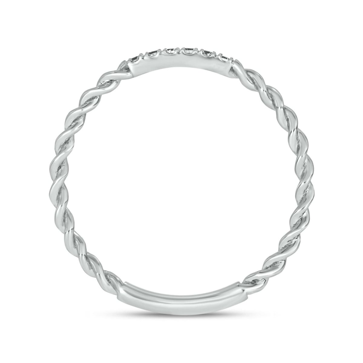 Diamond Accent Rope,Stack Anniversary Band in 14K White Gold