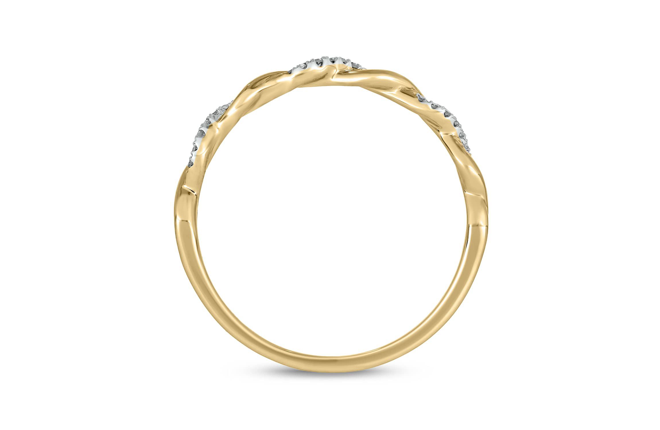Diamond Accent Twist,Stack Band Anniversary Band in 14K Yellow Gold
