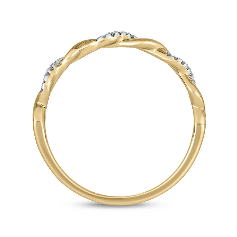 Diamond Accent Twist,Stack Band Anniversary Band in 14K Yellow Gold