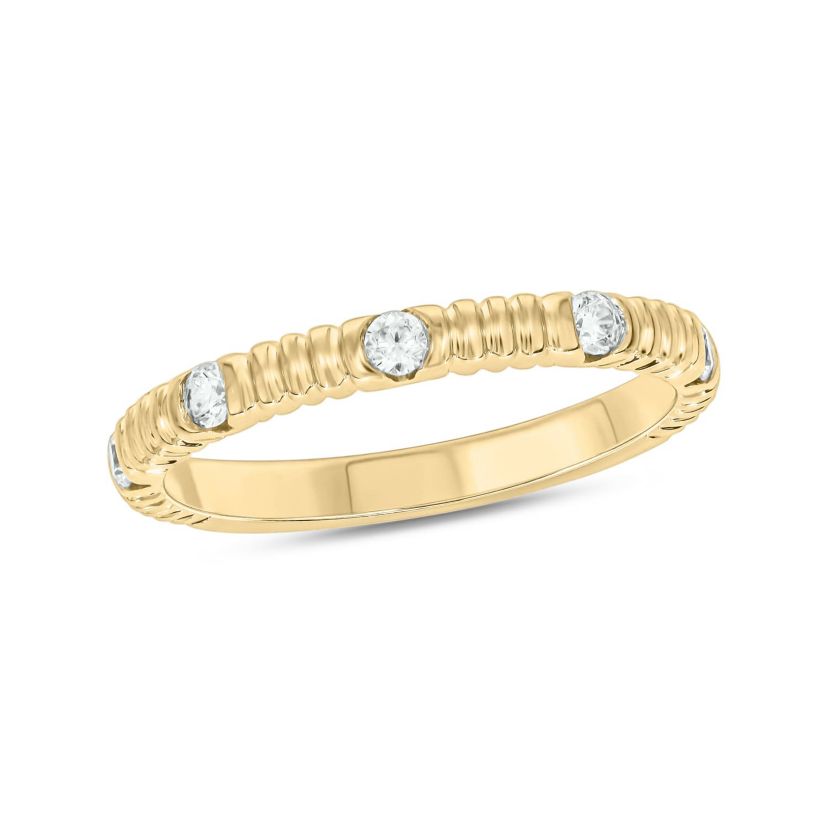1/5 Carat, Diamonds Spaced Ring in 14K White Gold