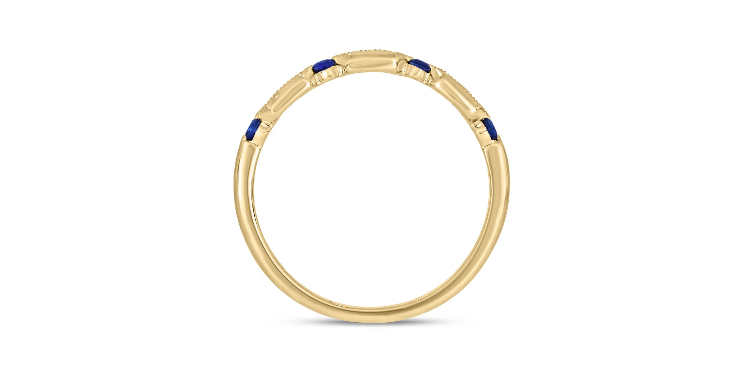 1/5 Carat, Diamonds With Vibrant Blue Sapphires in 14K White Gold